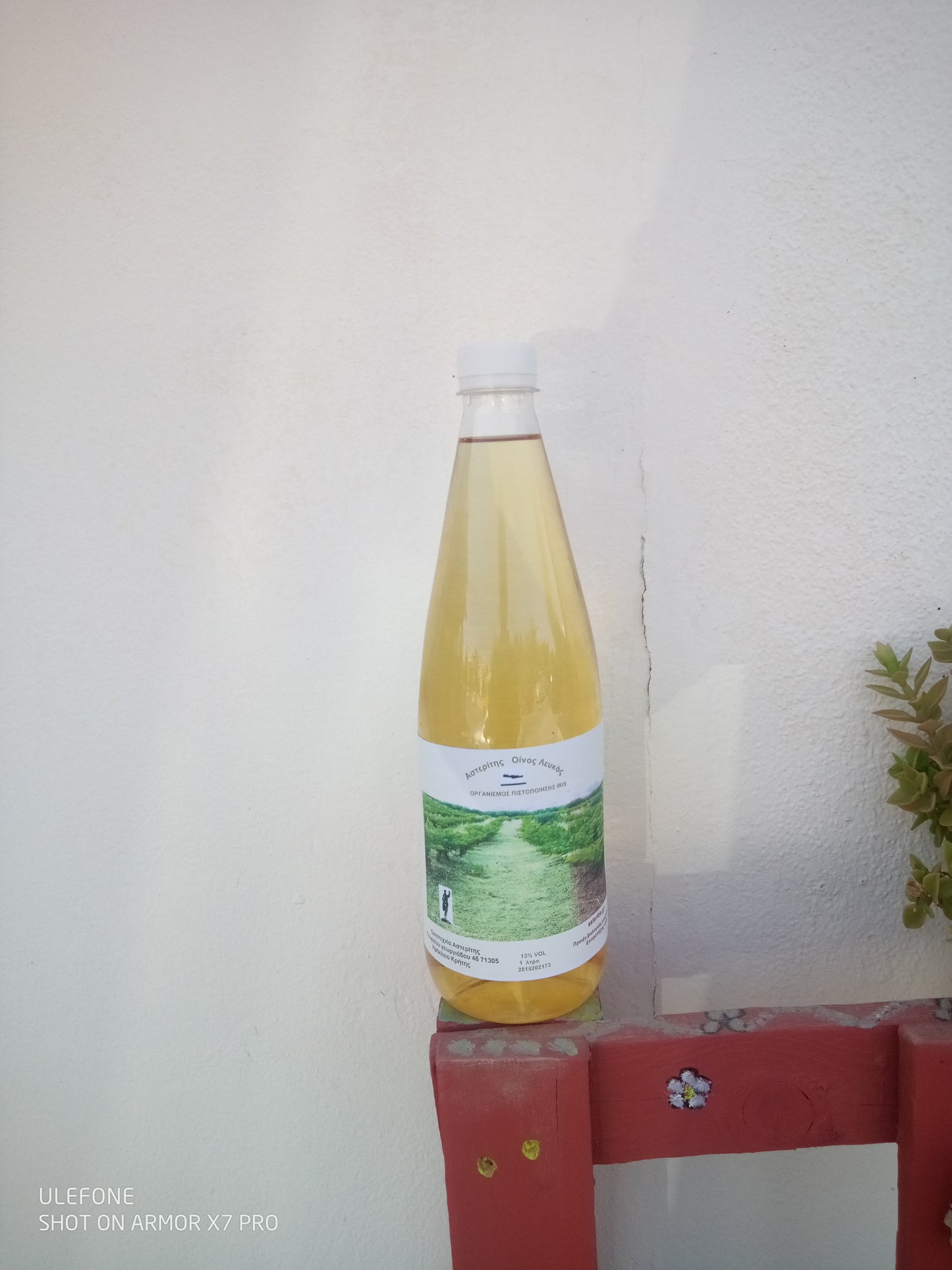 White wine organic multivariety  in pet 1 lit from asteritis farm-Οίνος λευκός πολυποικιλιακος